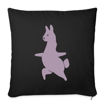 Llama Alpaca Workout Yoga Silhouette Minimalist - Sofa pillowcase 17,3'' x 17,3'' (45 x 45 cm) - black - Front