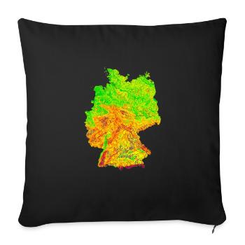 Map of the contour line of GermanyMap of Germany - Sofa pillowcase 17,3'' x 17,3'' (45 x 45 cm) - black - Front