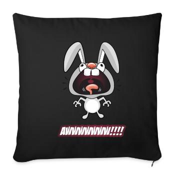 Funny cartoon bunny! - Sofa pillowcase 17,3'' x 17,3'' (45 x 45 cm) - black - Front