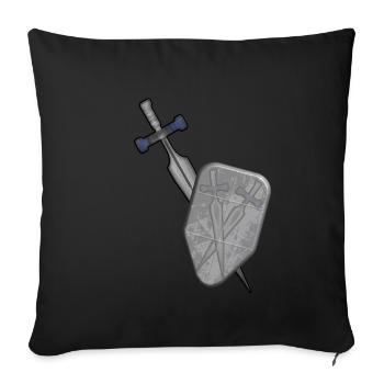 sword and shield - Sofa pillowcase 17,3'' x 17,3'' (45 x 45 cm) - black - Front