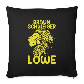 Braunschweig Löwe Braunschweiger Geschenkidee - Sofakissenbezug 45 x 45 cm - Schwarz - Vorne