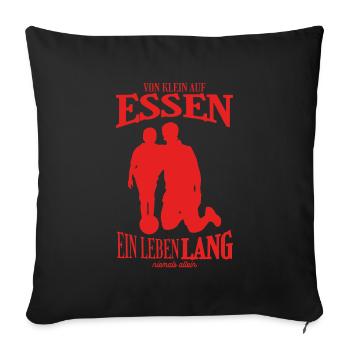 Food Football Family Gift - Sofa pillowcase 17,3'' x 17,3'' (45 x 45 cm) - black - Front