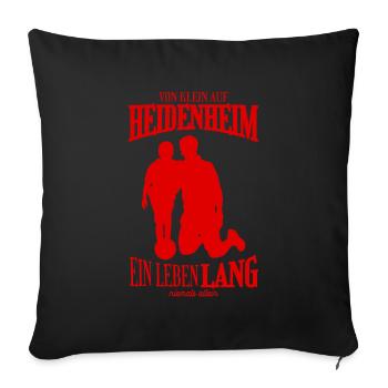 Heidenheim Fußball Fans Geschenk - Sofakissenbezug 45 x 45 cm - Schwarz - Vorne