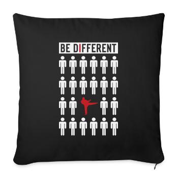 Karate Saying for Karateka & Martial Artist Kick - Sofa pillowcase 17,3'' x 17,3'' (45 x 45 cm) - black - Front