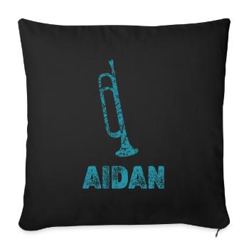 Prénom Aidan - Housse de coussin décorative 45 x 45 cm - noir - Devant