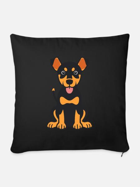 Dobermann - Sofakissenbezug 45 x 45 cm - Schwarz