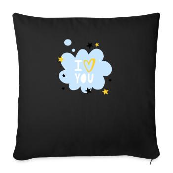 I love you - Sofa pillowcase 17,3'' x 17,3'' (45 x 45 cm) - black - Front