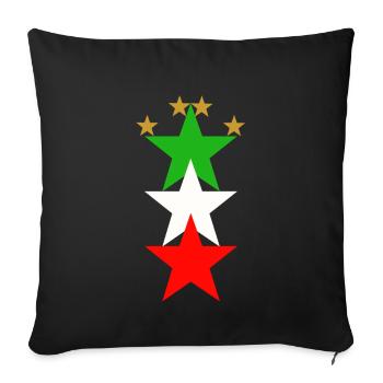 Motif d'éventail Italie - Housse de coussin décorative 45 x 45 cm - noir - Devant