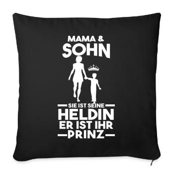 Mama Und Sohn Mutter Muttertag - Sofakissenbezug 45 x 45 cm - Schwarz - Vorne
