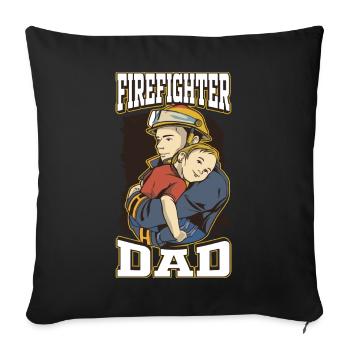Service d’incendie Papa Fête des pères - Housse de coussin décorative 45 x 45 cm - noir - Devant