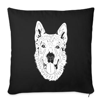 Tschechoslowakischer Wolfhund - Sofakissenbezug 45 x 45 cm - Schwarz - Vorne