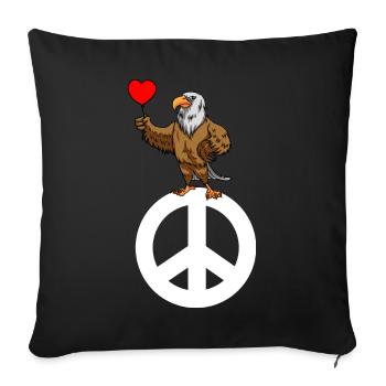 Bald Eagle Peace Peace World Peace - Sofa pillowcase 17,3'' x 17,3'' (45 x 45 cm) - black - Front