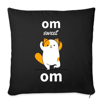 Women's Yoga T-Shirt | Funny Cat Meditation Lady - Sofa pillowcase 17,3'' x 17,3'' (45 x 45 cm) - black - Front