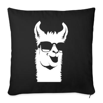 Funny Llama Wearing Sunglasses Cool Llamas - Sofa pillowcase 17,3'' x 17,3'' (45 x 45 cm) - black - Front