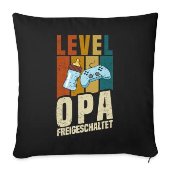 Niveau Grand-père débloqué - Housse de coussin décorative 45 x 45 cm - noir - Devant
