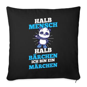 Mi-humain, mi-ours - Housse de coussin décorative 45 x 45 cm - noir - Devant