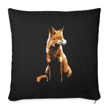 Fox - Sofa pillowcase 17,3'' x 17,3'' (45 x 45 cm) - black - Front
