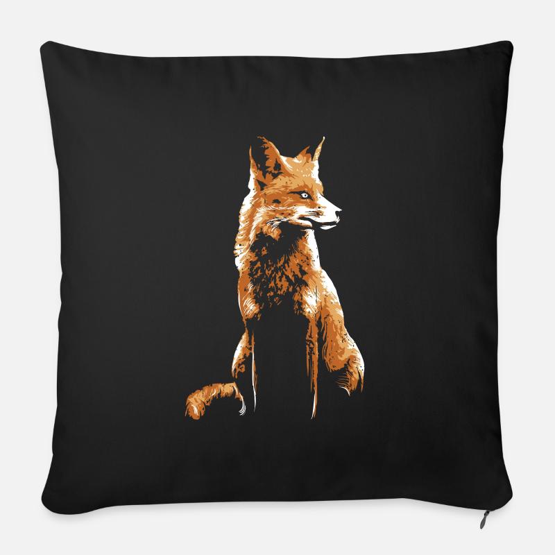 Fuchs - Sofakissenbezug 45 x 45 cm - Schwarz