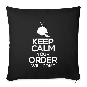 Kellnerin Spruch Bedienung Servicekraft - Sofakissenbezug 45 x 45 cm - Schwarz - Vorne