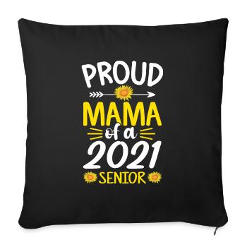 Fière maman d’un diplômé senior 2021 drôle - Housse de coussin décorative 45 x 45 cm - noir - Devant