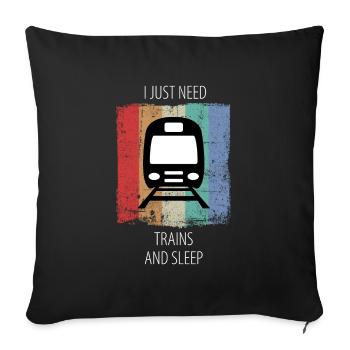 Train Railway Railroad Worker Trains Train Driver - Sofa pillowcase 17,3'' x 17,3'' (45 x 45 cm) - black - Front