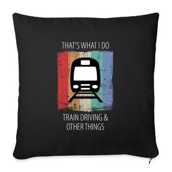 Train Railway Railroad Worker Trains Train Driver - Sofa pillowcase 17,3'' x 17,3'' (45 x 45 cm) - black - Front