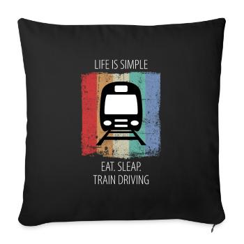 Train Railway Railroad Worker Trains Train Driver - Sofa pillowcase 17,3'' x 17,3'' (45 x 45 cm) - black - Front