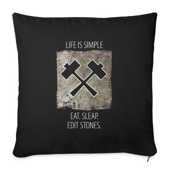 Stonemason Stone Sculptor Saying - Sofa pillowcase 17,3'' x 17,3'' (45 x 45 cm) - black - Front