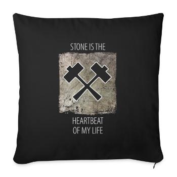 Stonemason Stone Sculptor Saying - Sofa pillowcase 17,3'' x 17,3'' (45 x 45 cm) - black - Front