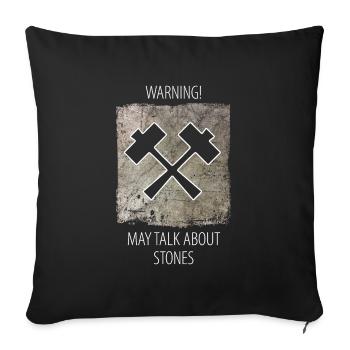 Stonemason Stone Sculptor Saying - Sofa pillowcase 17,3'' x 17,3'' (45 x 45 cm) - black - Front