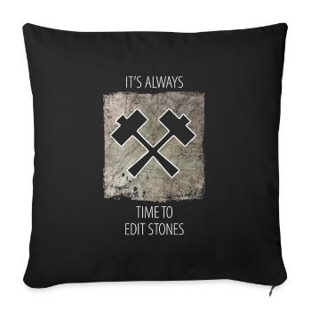 Stonemason Stone Sculptor Saying - Sofa pillowcase 17,3'' x 17,3'' (45 x 45 cm) - black - Front