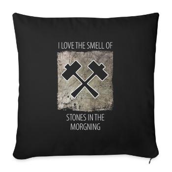 Stonemason Stone Sculptor Saying - Sofa pillowcase 17,3'' x 17,3'' (45 x 45 cm) - black - Front