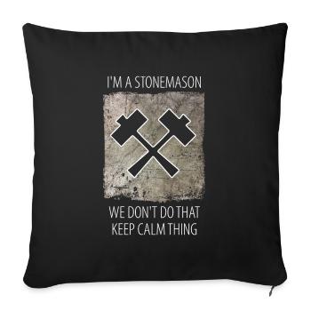 Stonemason Stone Sculptor Saying - Sofa pillowcase 17,3'' x 17,3'' (45 x 45 cm) - black - Front