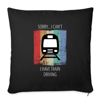 Train Railway Railroad Worker Trains Train Driver - Sofa pillowcase 17,3'' x 17,3'' (45 x 45 cm) - black - Front