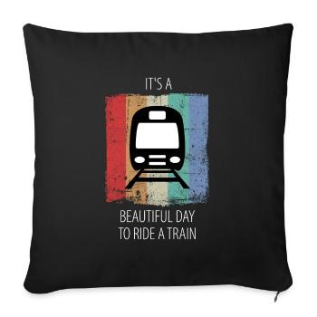 Train Railway Railroad Worker Trains Train Driver - Sofa pillowcase 17,3'' x 17,3'' (45 x 45 cm) - black - Front