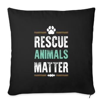 Animals Matter Animal Welfare - Sofa pillowcase 17,3'' x 17,3'' (45 x 45 cm) - black - Front