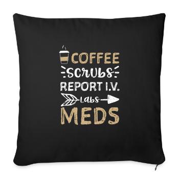 Rapport sur les gommages au café I.V. Labs Meds - Housse de coussin décorative 45 x 45 cm - noir - Devant