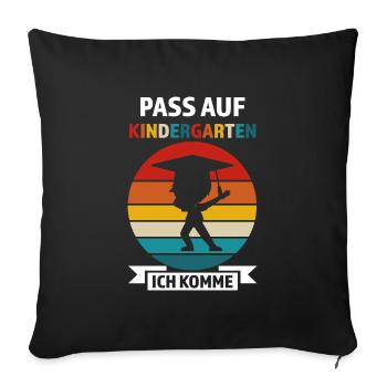 Kindergarten Anfang Kita-Kind Geschenk - Sofakissenbezug 45 x 45 cm - Schwarz - Vorne