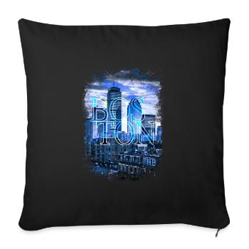 Boston Massachusetts - Sofa pillowcase 17,3'' x 17,3'' (45 x 45 cm) - black - Front