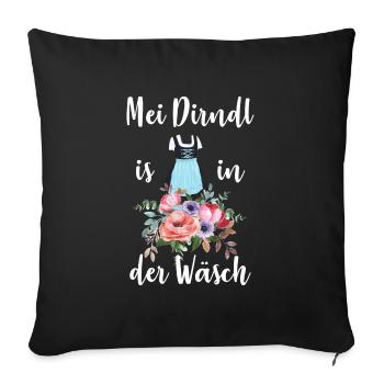 Mon Dirndl est dans la lessive - Housse de coussin décorative 45 x 45 cm - noir - Devant