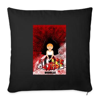 Alsace Rebelle Alsacienne - Housse de coussin décorative 45 x 45 cm - noir - Devant