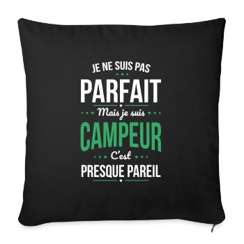 Je ne suis pas parfait mais je suis campeur - Housse de coussin décorative 45 x 45 cm - noir - Devant