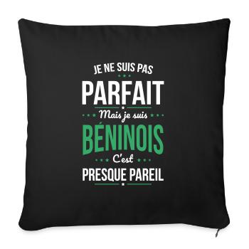 Je ne suis pas parfait mais je suis Béninois - Housse de coussin décorative 45 x 45 cm - noir - Devant