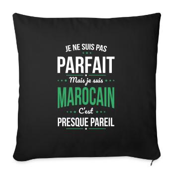 Je ne suis pas parfait mais je suis Marocain - Housse de coussin décorative 45 x 45 cm - noir - Devant