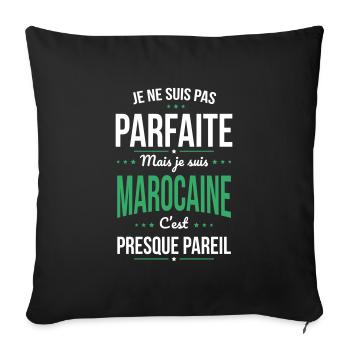 Je ne suis pas parfaite mais je suis Marocaine - Housse de coussin décorative 45 x 45 cm - noir - Devant
