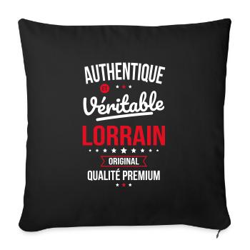 Authentique et véritable Lorrain - Original - Housse de coussin décorative 45 x 45 cm - noir - Devant