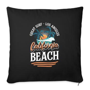 Surf de vagues d’été - Housse de coussin décorative 45 x 45 cm - noir - Devant