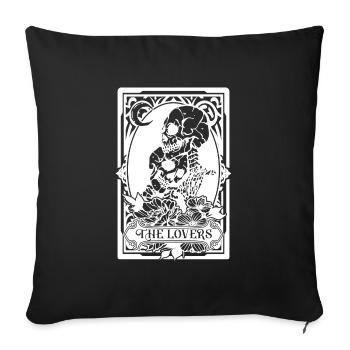 The lovers tarot card - Sofa pillowcase 17,3'' x 17,3'' (45 x 45 cm) - black - Front