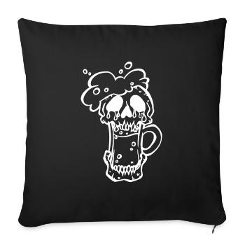 Skull beer Happy St. Patrick's day - Housse de coussin décorative 45 x 45 cm - noir - Devant