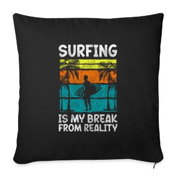 Surfer Surferboy Windsurfing Surfboard - Sofa pillowcase 17,3'' x 17,3'' (45 x 45 cm) - black - Front